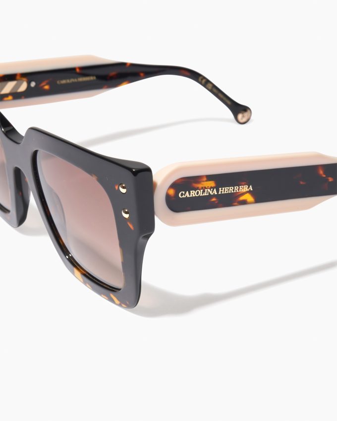 Square Frame Sunglasses With Contrast Temples