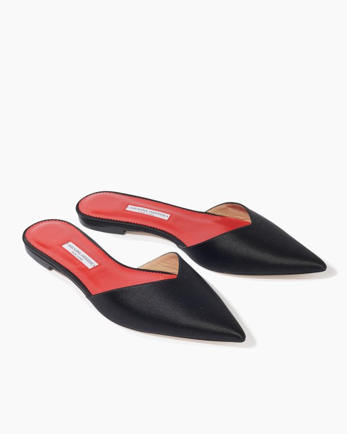 Satin Flat Mule