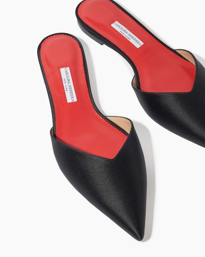 Satin Flat Mule