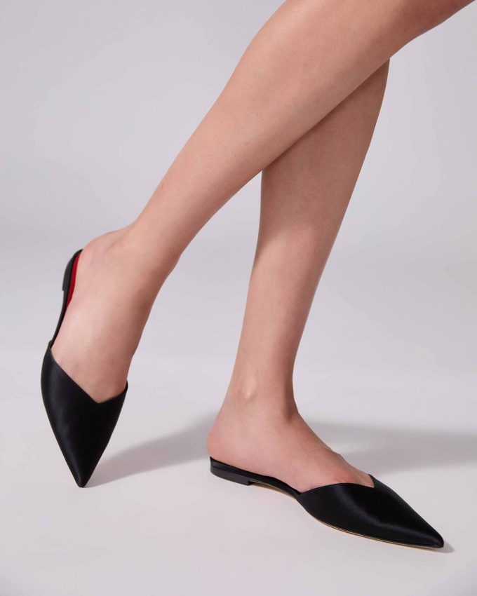 Satin Flat Mule