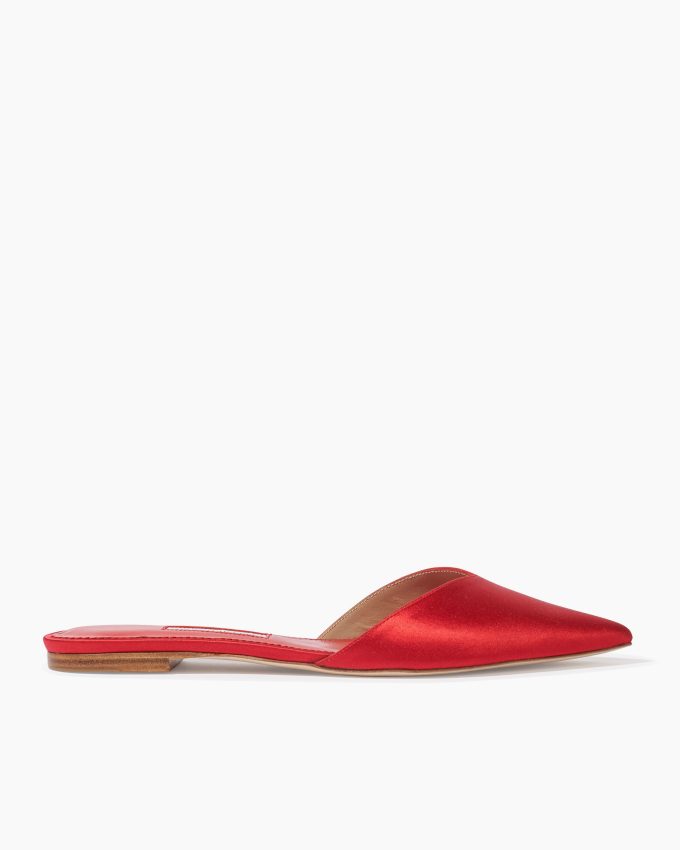 Satin Flat Mule