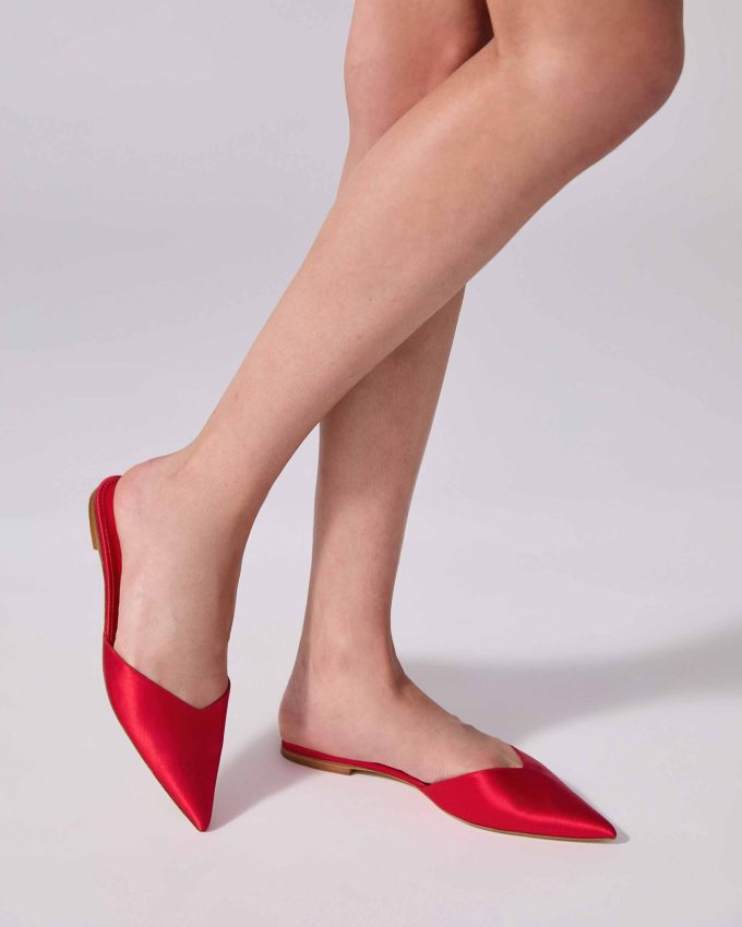 Satin Flat Mule