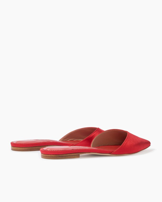 Satin Flat Mule