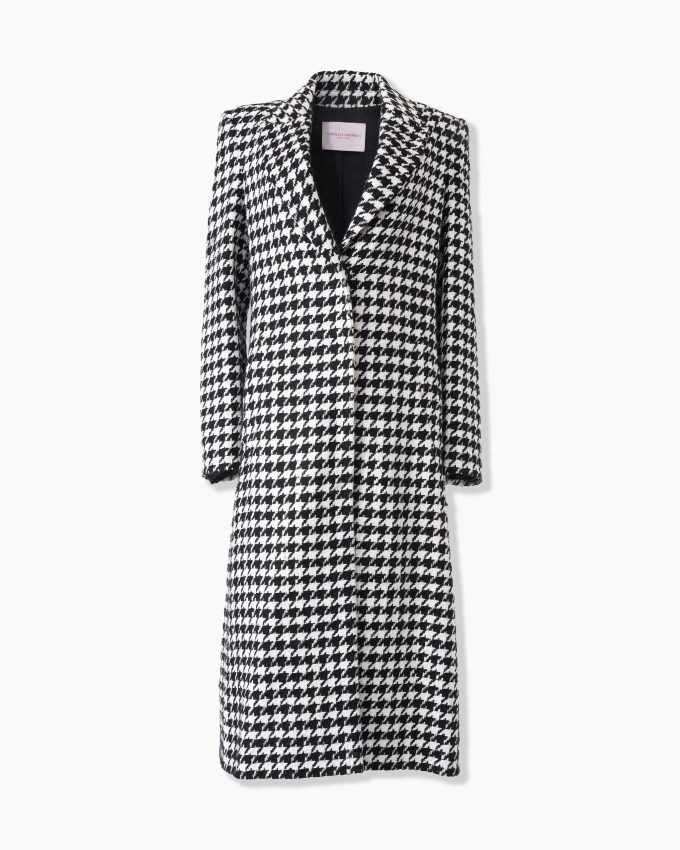 Houndstooth Single Breasted Coat