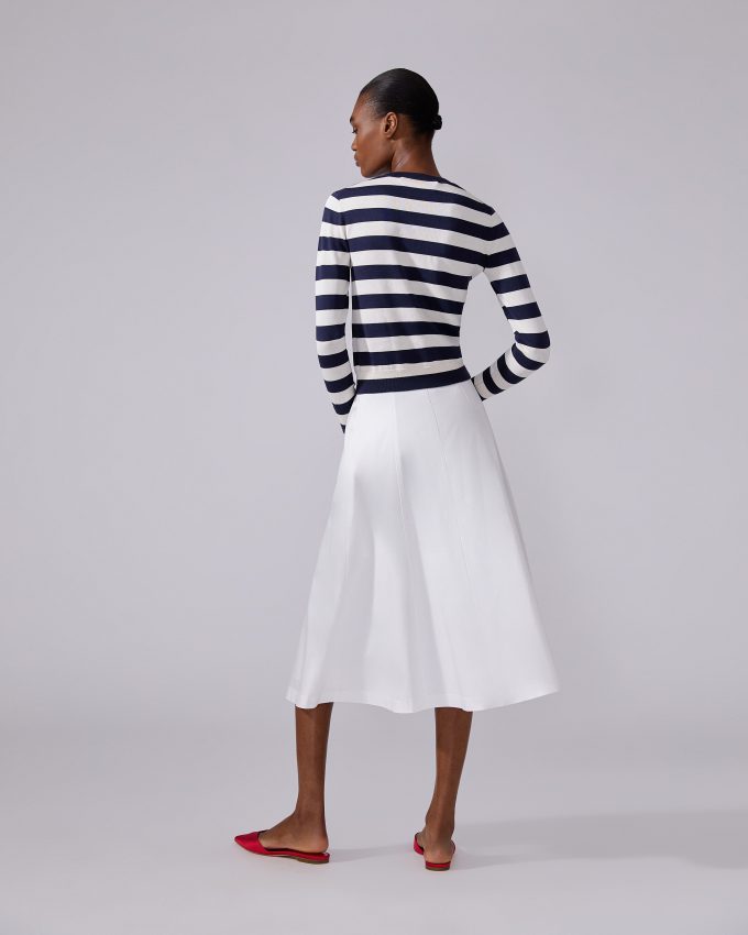 Button-Front Midi Skirt