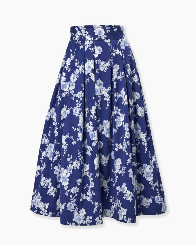 Floral-Print Midi Skirt