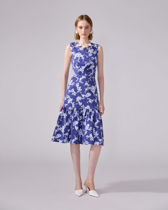 Floral-Print Knee-Length Dress