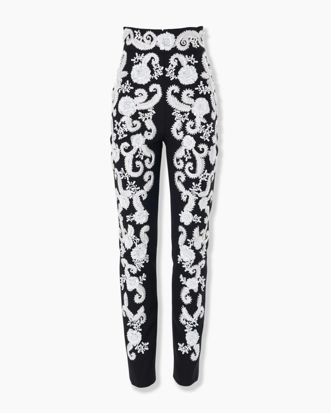 Embroidered Skinny Pants