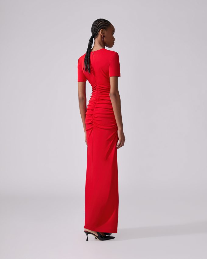 Ruched Jersey Column Dress