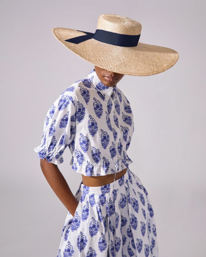 Raffia Ribbon-Tie Hat
