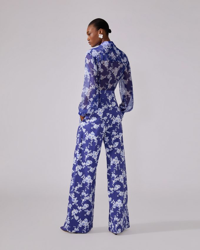 Floral-Print Wide Leg Pant
