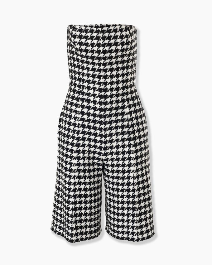 Strapless Houndstooth Playsuit
