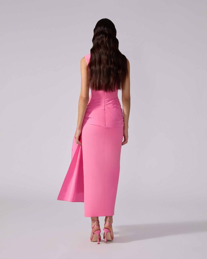 Sleeveless Column Dress with Sash