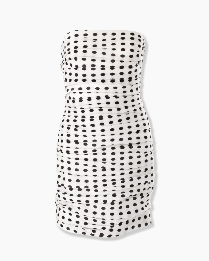 Polka Dot Strapless Mini Dress