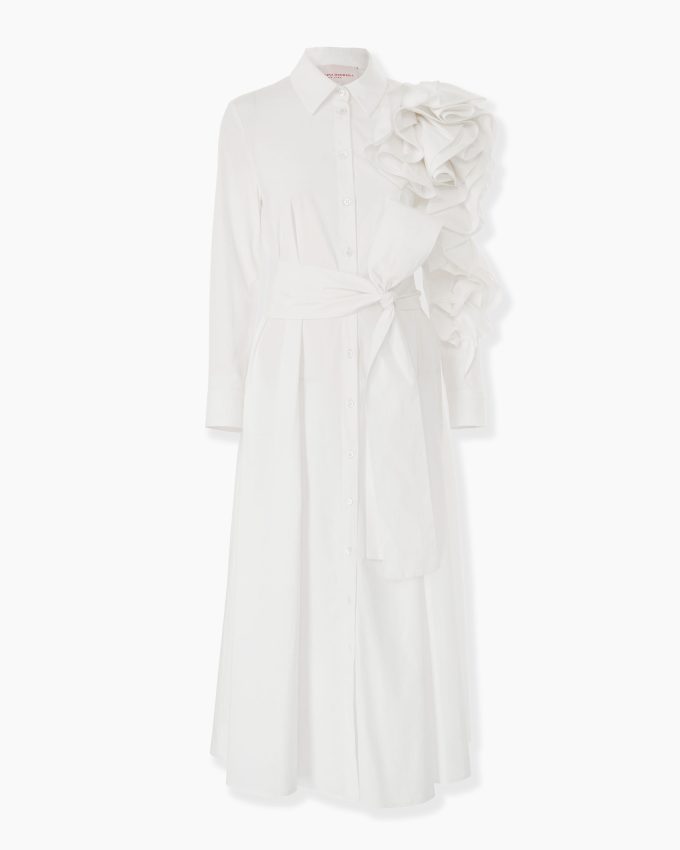 Rosette Midi Shirt Dress