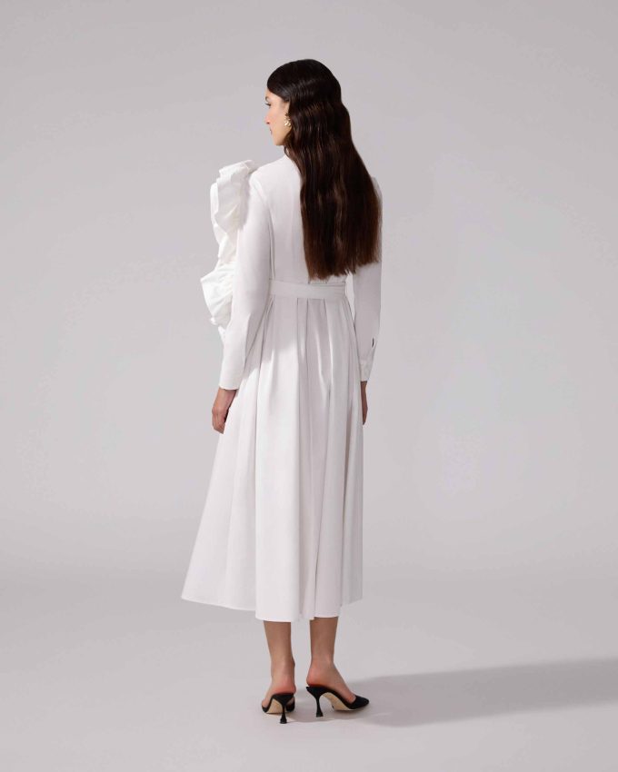 Rosette Midi Shirt Dress