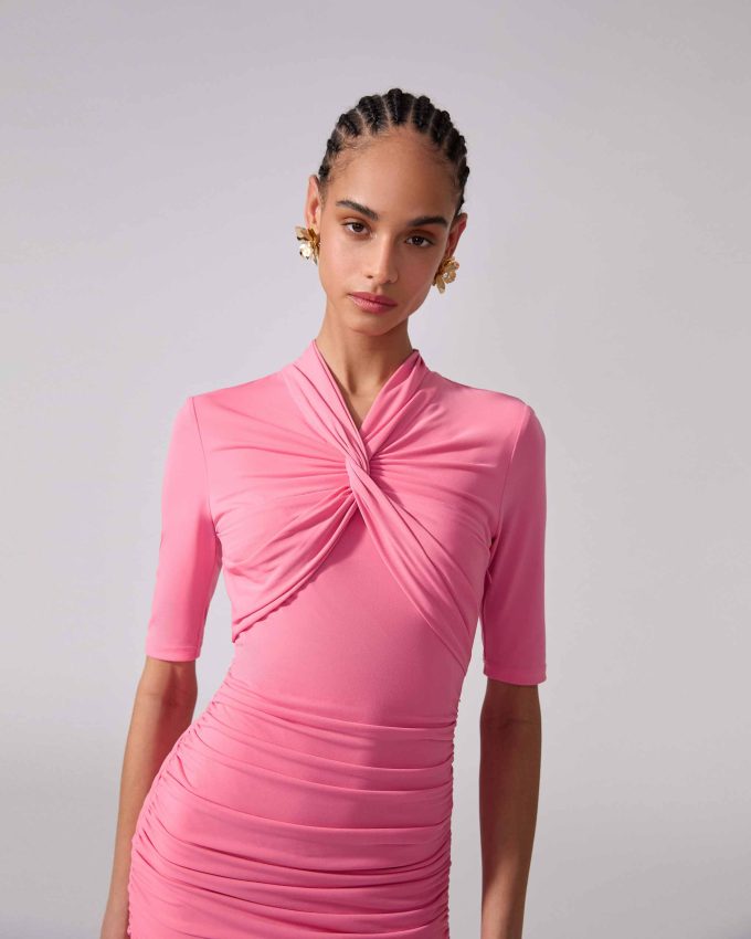 Ruched Jersey Midi Dress