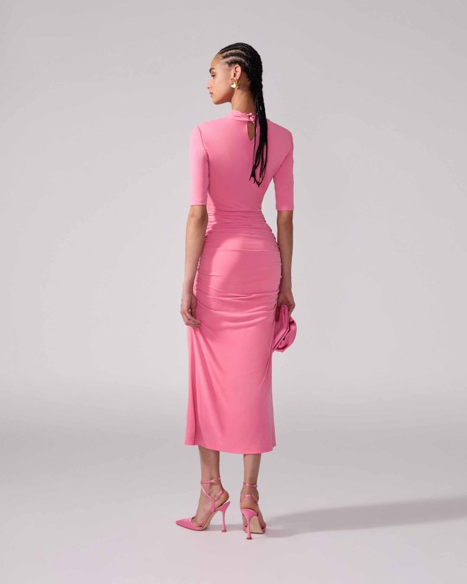 Ruched Jersey Midi Dress