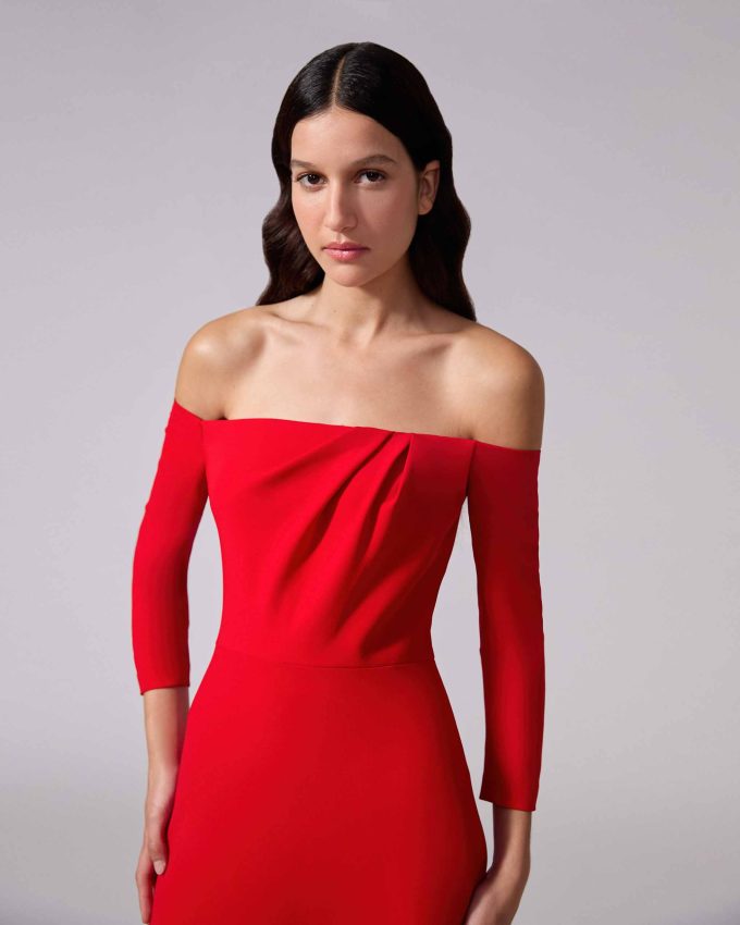 Off-Shoulder Midi Dress
