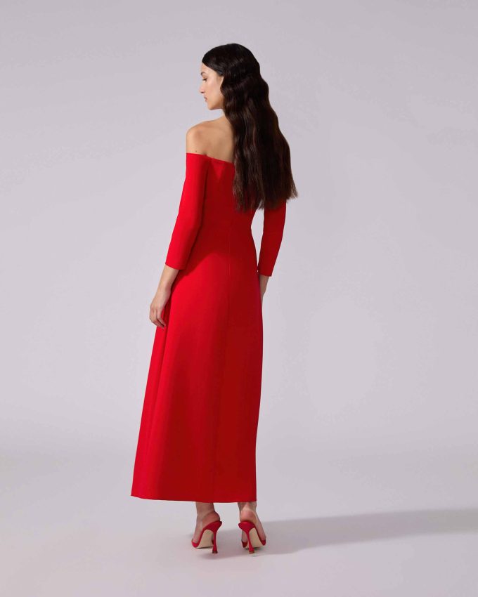 Off-Shoulder Midi Dress