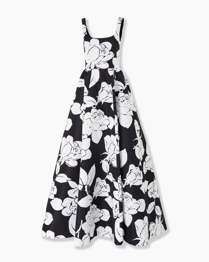 Floral-Print Ball Gown