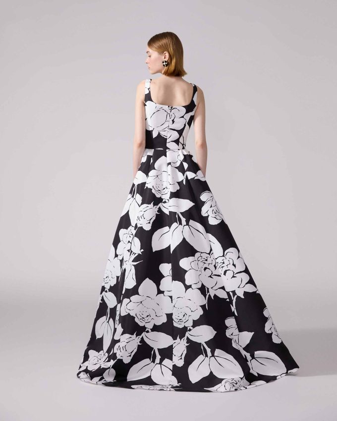 Floral-Print Ball Gown
