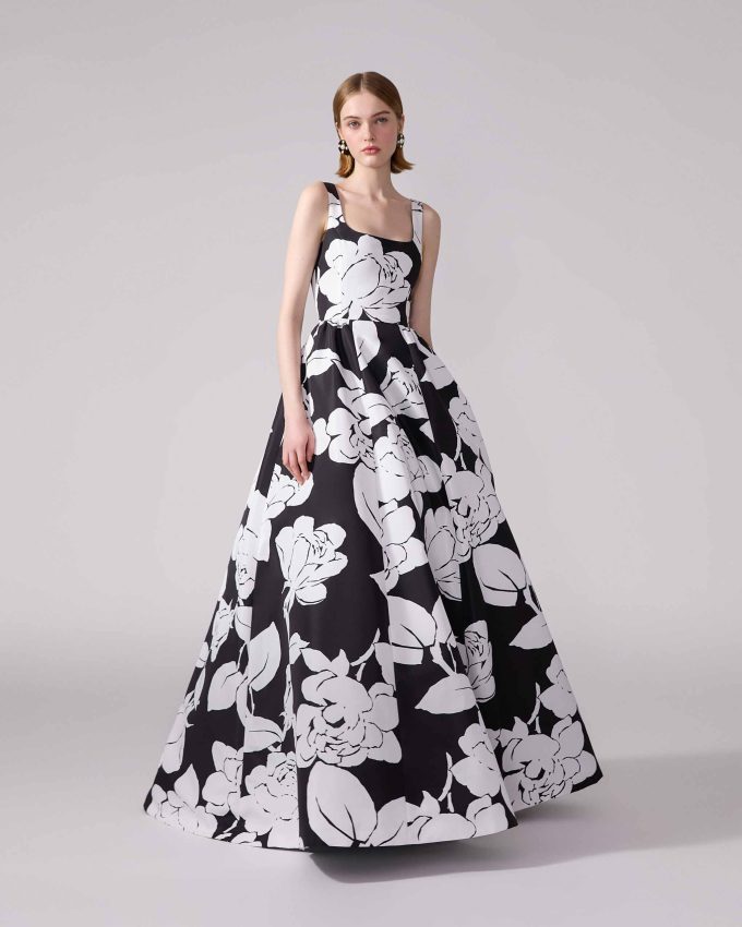 Floral-Print Ball Gown