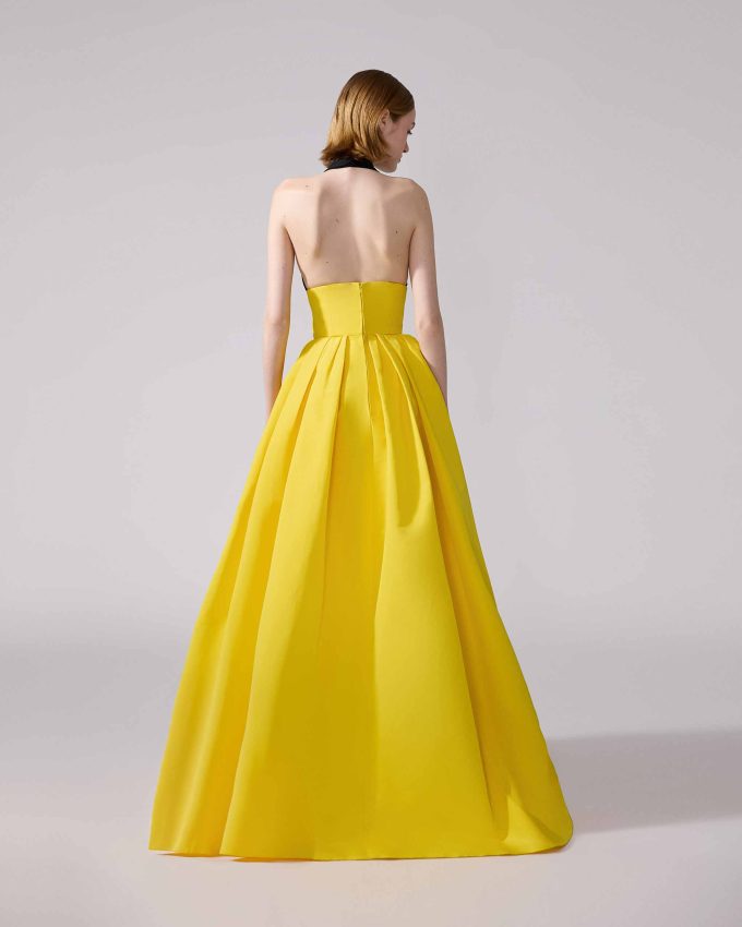 Halterneck V-Waist Gown