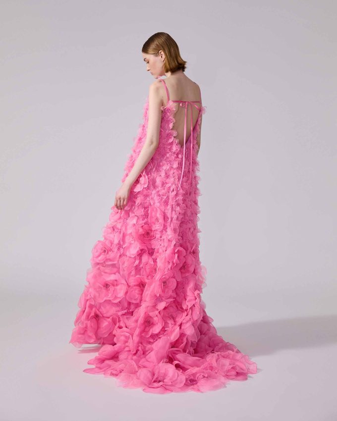 Floral-Embroidered Gown