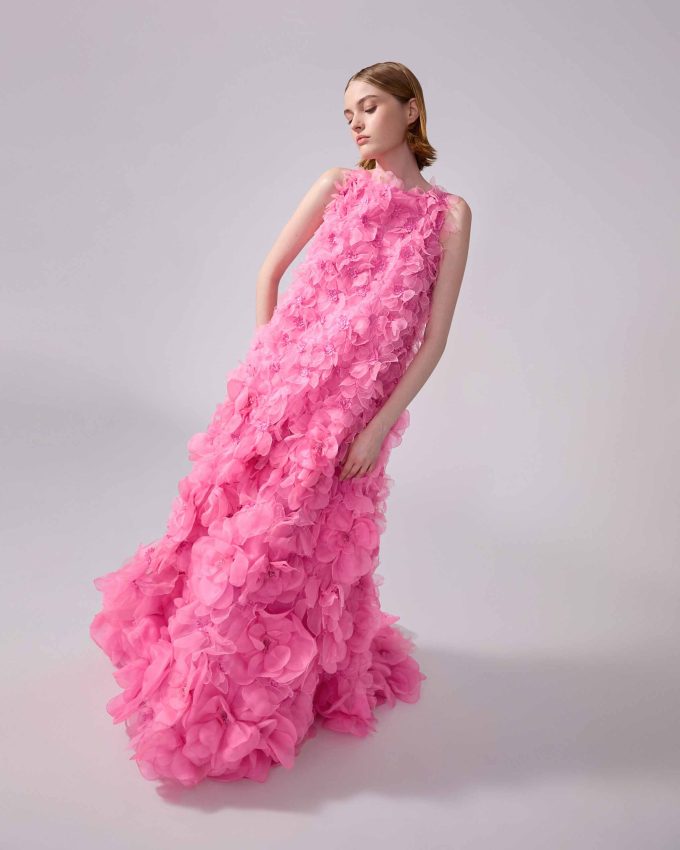 Floral-Embroidered Gown