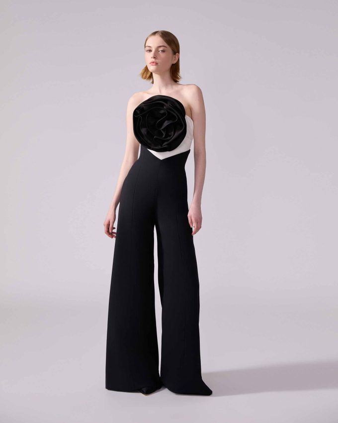 V-Waist Wide-Leg Pants