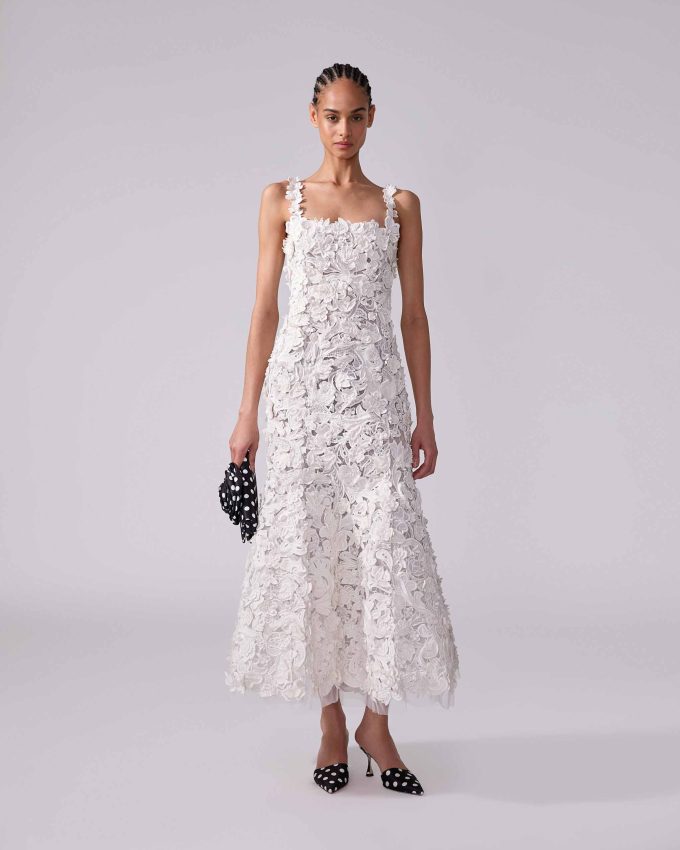 Embroidered Midi Dress