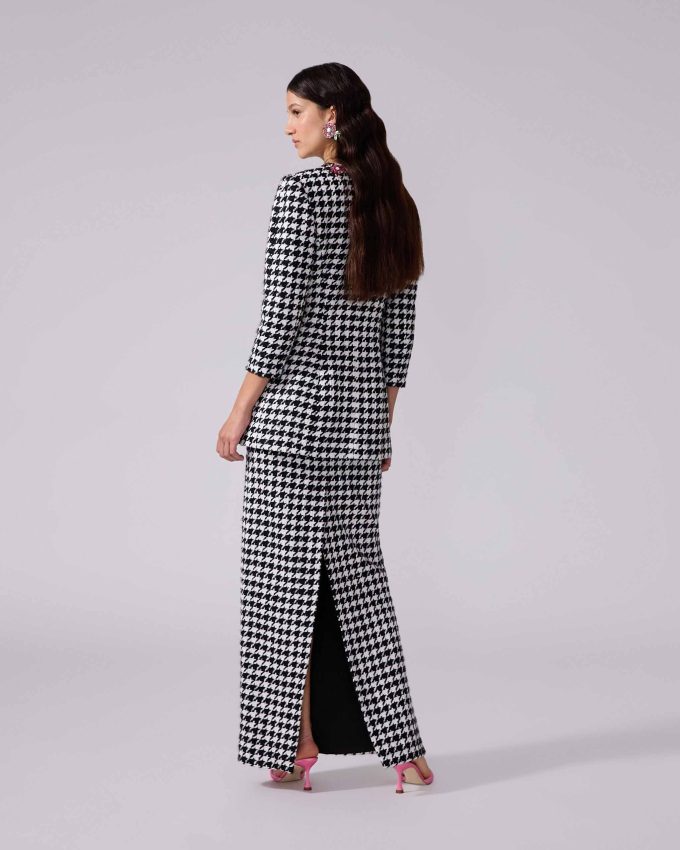 Houndstooth Column Skirt