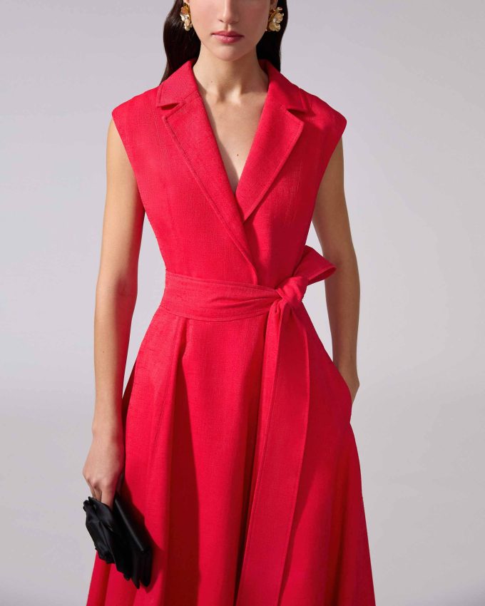 Sleeveless Belted Trench Dress