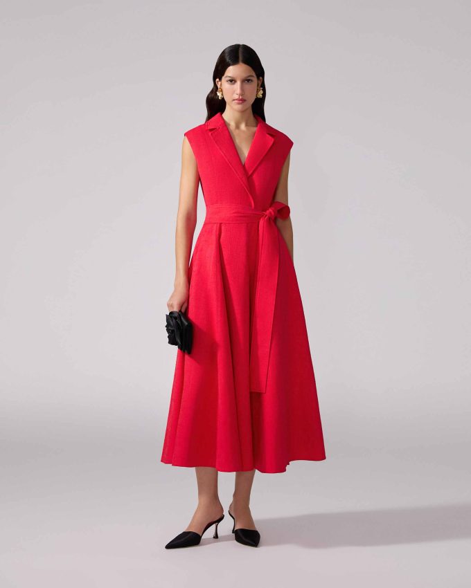 Sleeveless Belted Trench Dress