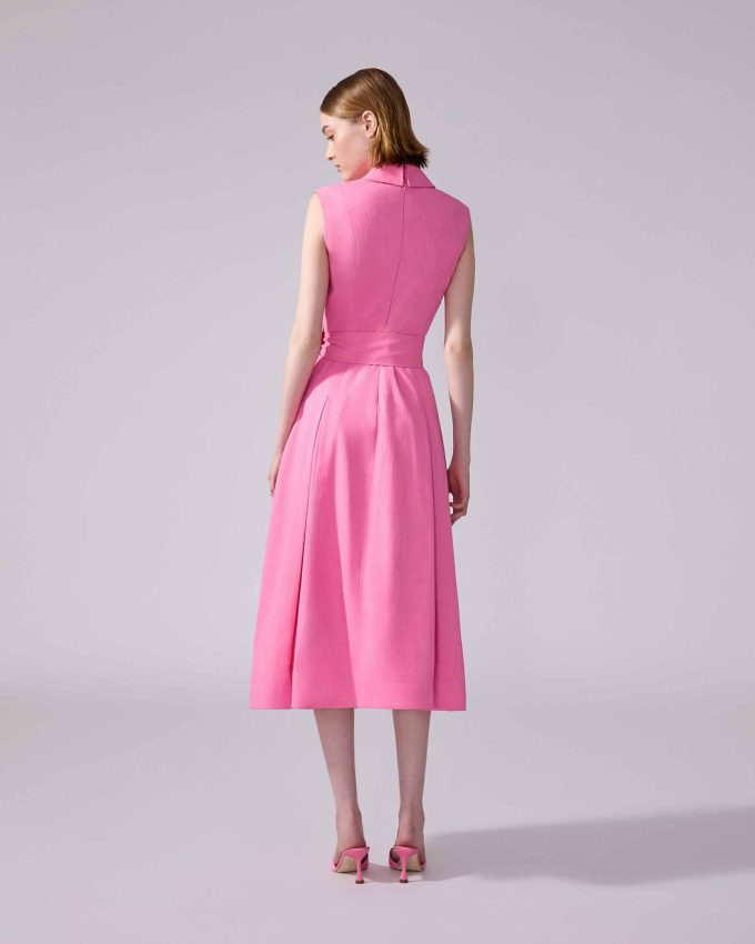 Sleeveless Belted Midi Dress