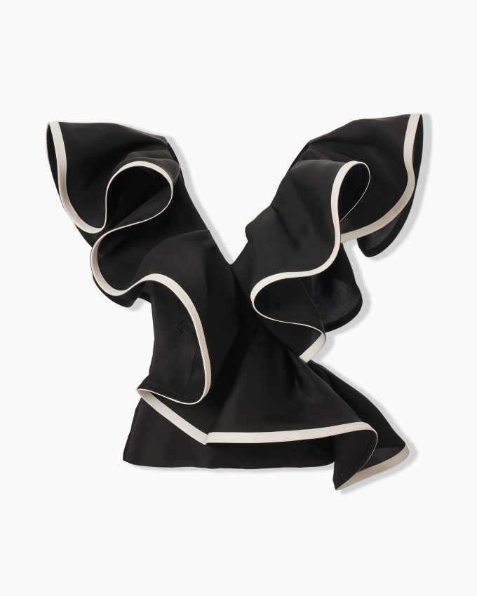 Folded Ruffle V-Neck Top