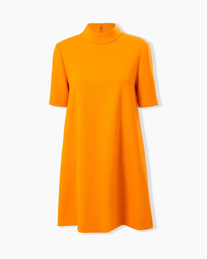 Mock-Neck A-Line Mini Dress