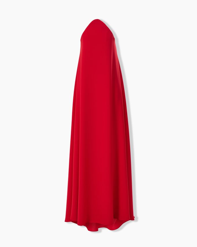 Strapless Curved Neckline Gown
