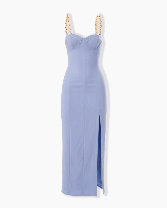 Chain-Strap Midi Dress