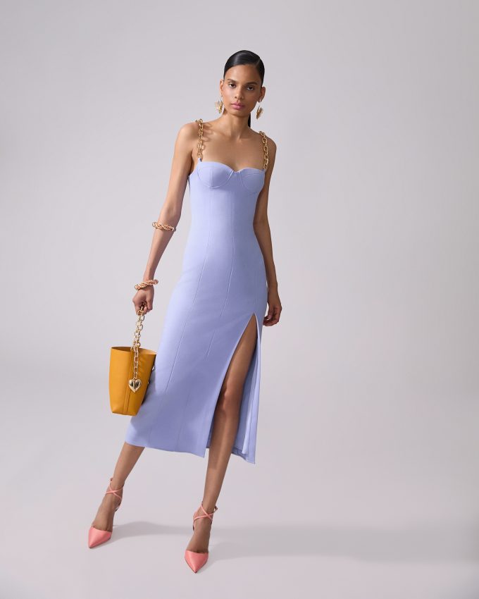 Chain-Strap Midi Dress