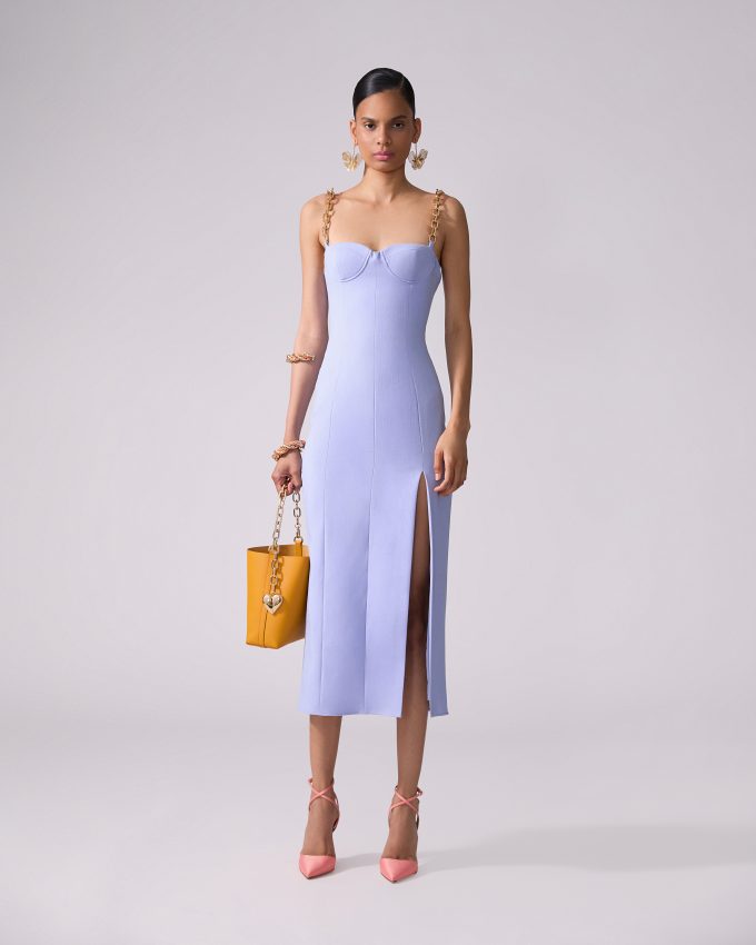 Chain-Strap Midi Dress