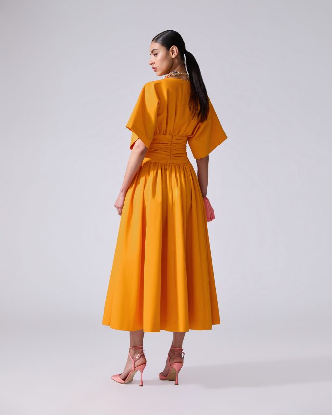 Cummerbund-Waist Midi Dress