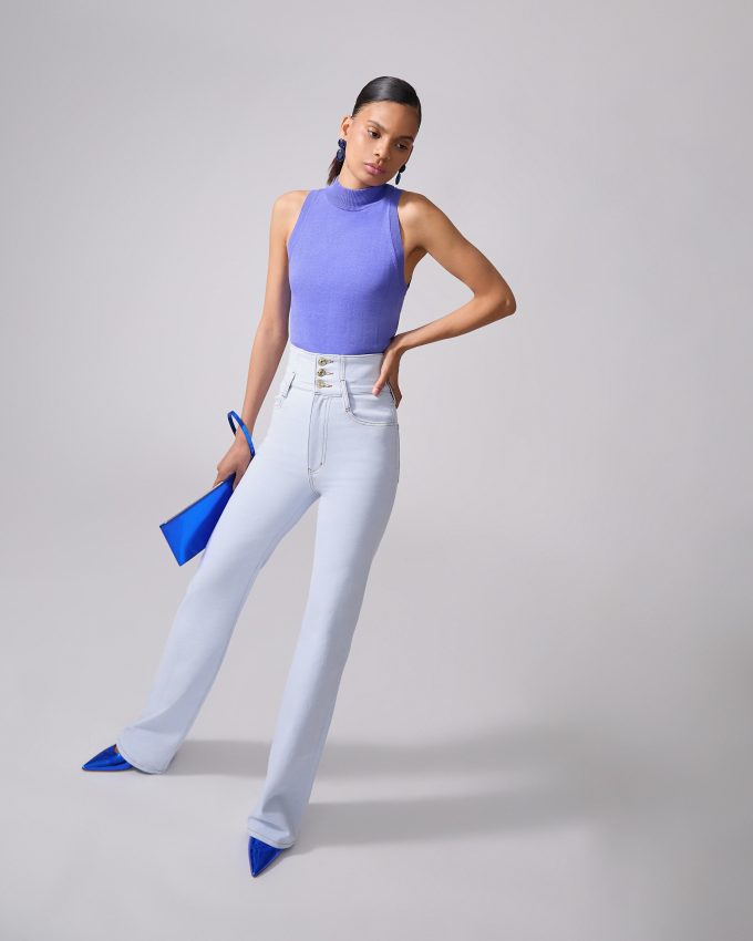 Sleeveless Mock-Neck Top