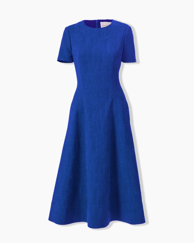 Short-Sleeve Crewneck Midi Dress
