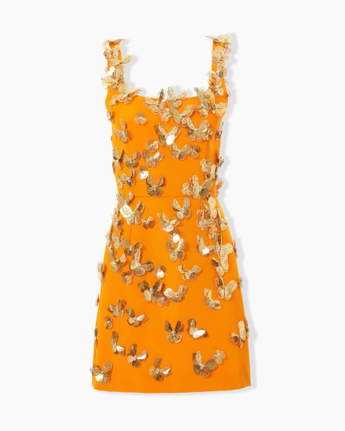 Butterfly-Embellished Mini Dress
