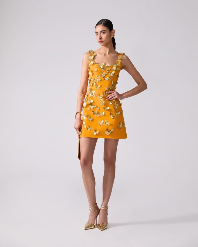 Butterfly-Embellished Mini Dress