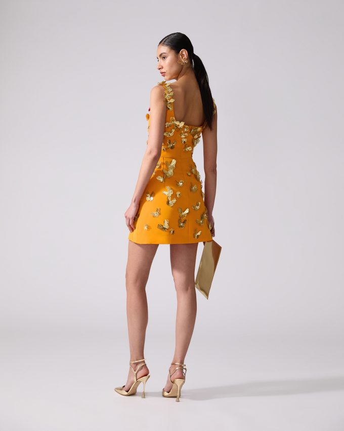 Butterfly-Embellished Mini Dress
