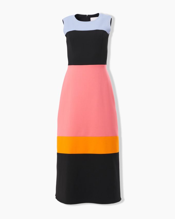 Sleeveless Colorblock Midi Dress