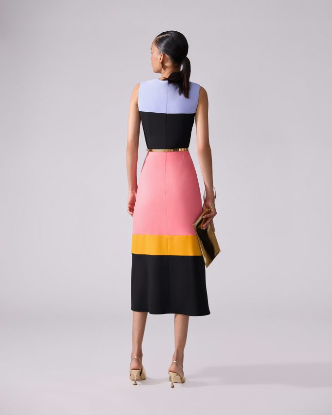 Sleeveless Colorblock Midi Dress